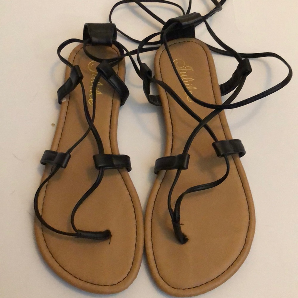 Black lace up sandals from lulus